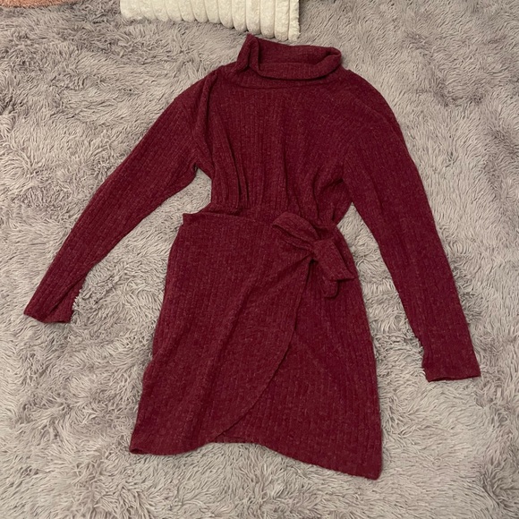 Tie Front Sweater Dress - Picture 1 of 11